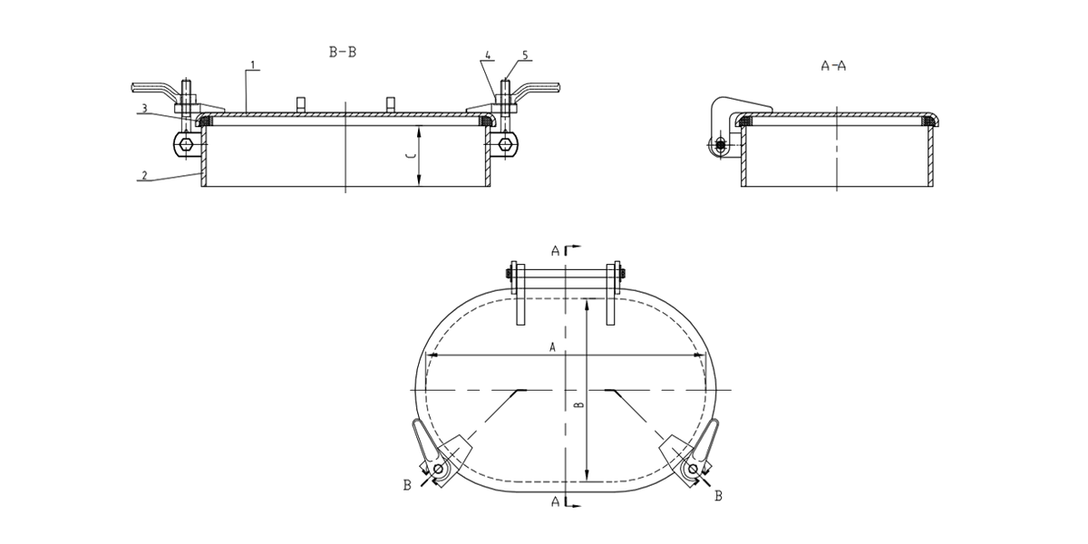 DF-274-5 поднял 2 собачьего водонепроницаемого люка для судов